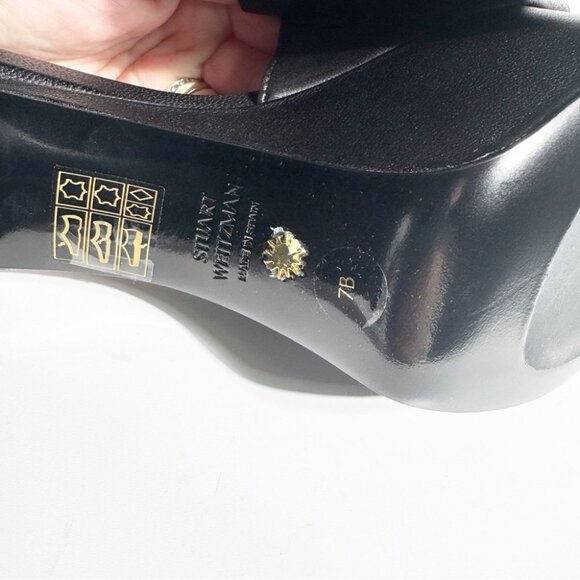 NWT Stuart Weitzman Squarehigh Black Platform Heels size 7 - Picture 9 of 9